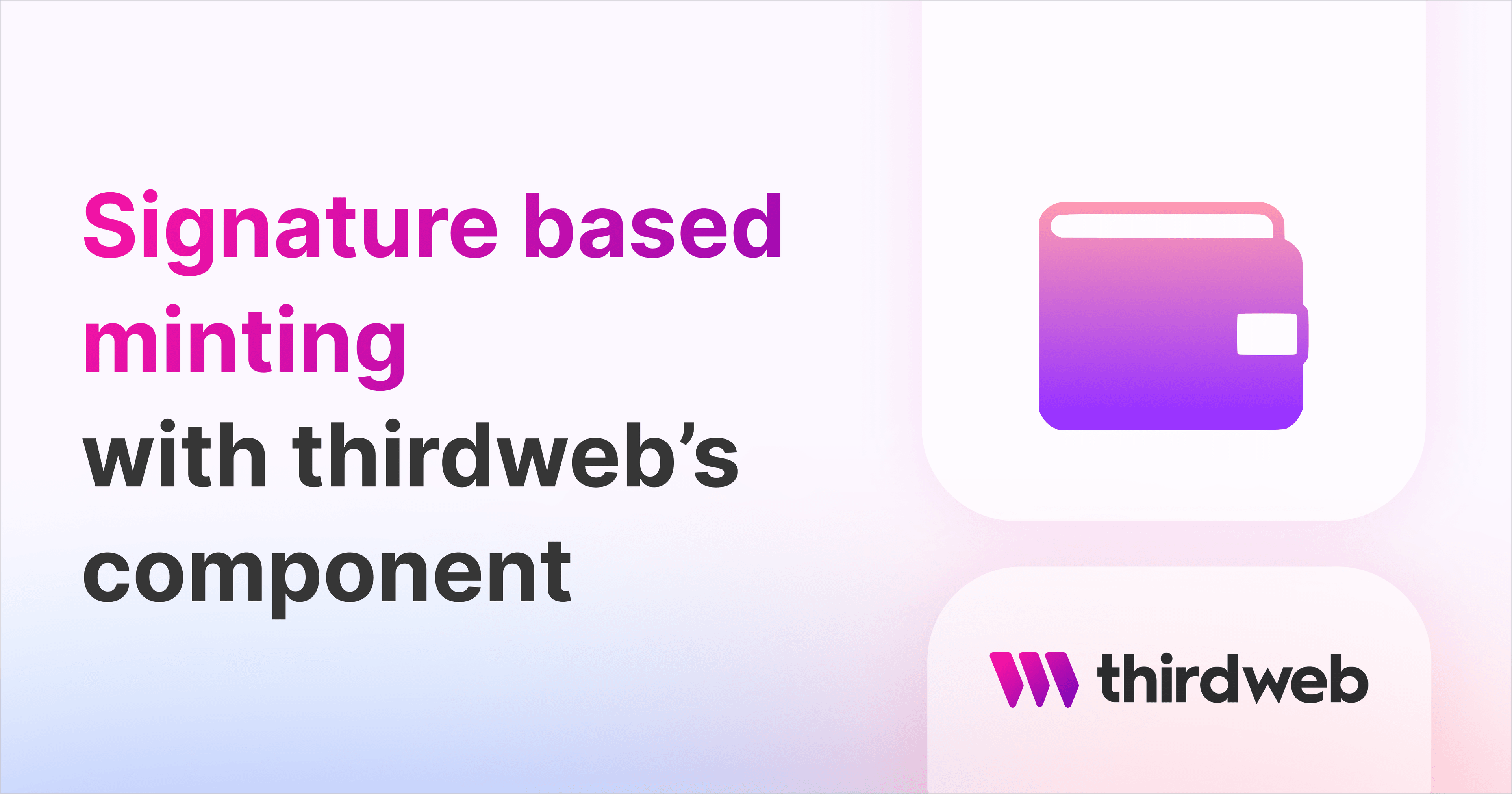Using signature based minting thumbnail