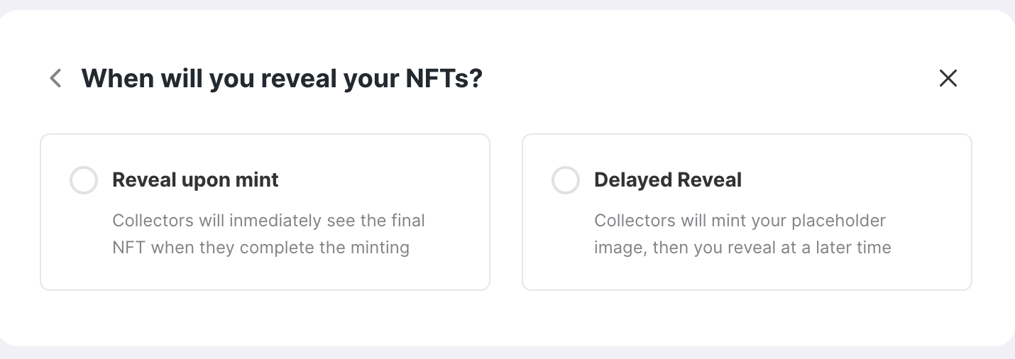 Reveal options