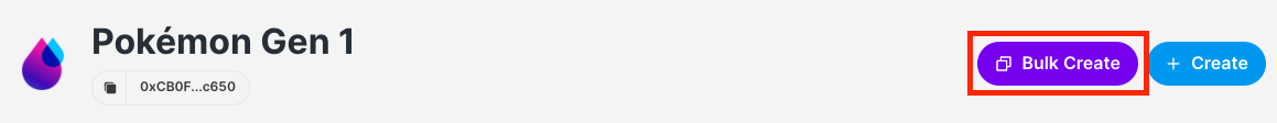 Bulk Create button
